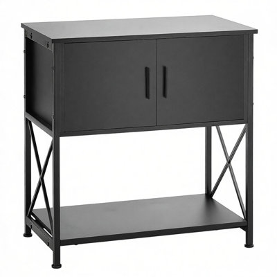 Heavy-Duty Reptile & Aquarium Stand, Black Steel Frame with Multi-Tier Storage & Built-In Power Strip – Excludes Tank