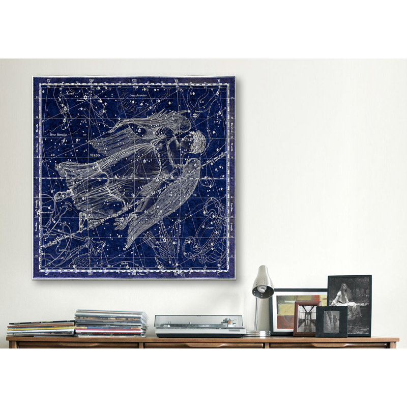 "Cartes et graphiques", "Atlas céleste - planche 18 (Vierge)" par Alexander Jamieson, impression sur toile