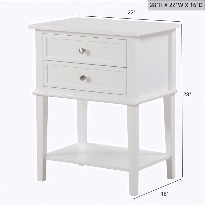 Table de chevet élégante et contemporaine, Blanc