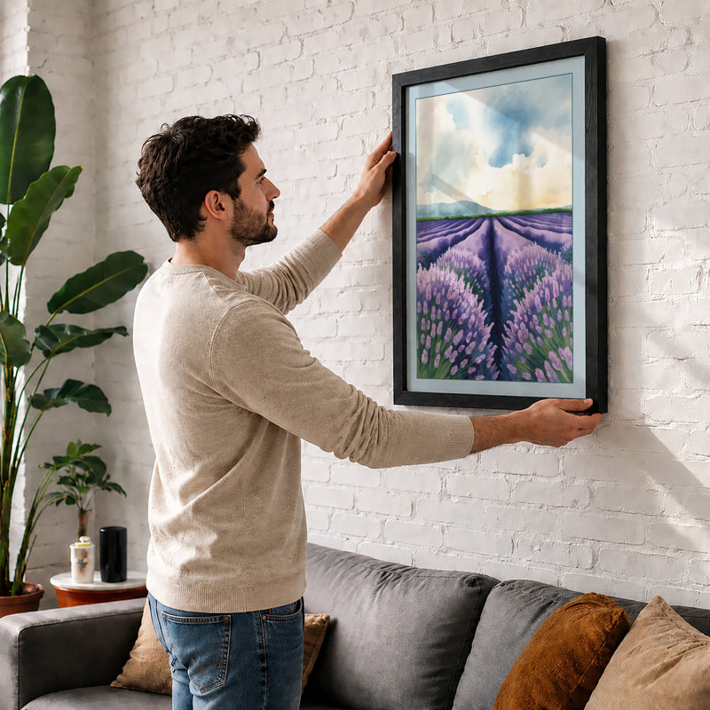 Lavender Fields At Dawn Botanical - Print, Unframed, A4 - 29.7 x 21.0 cm