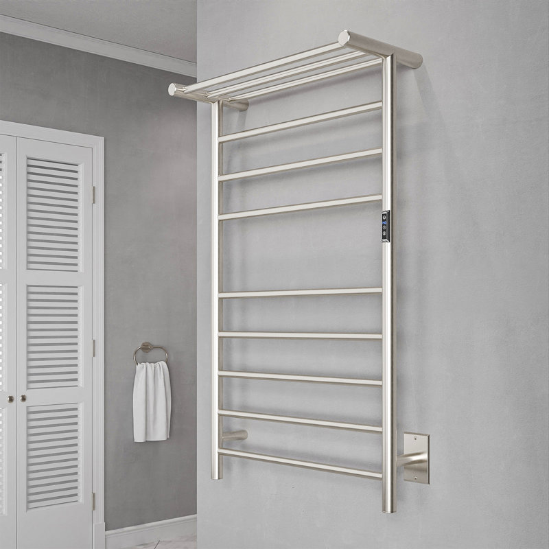 Traditional Towel Rail Towel Warmer, Brushed Nickel