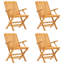 Bescott 4 - Person Teak Solid Wood Patio Dining Set Umbrella Hole Included Square Table