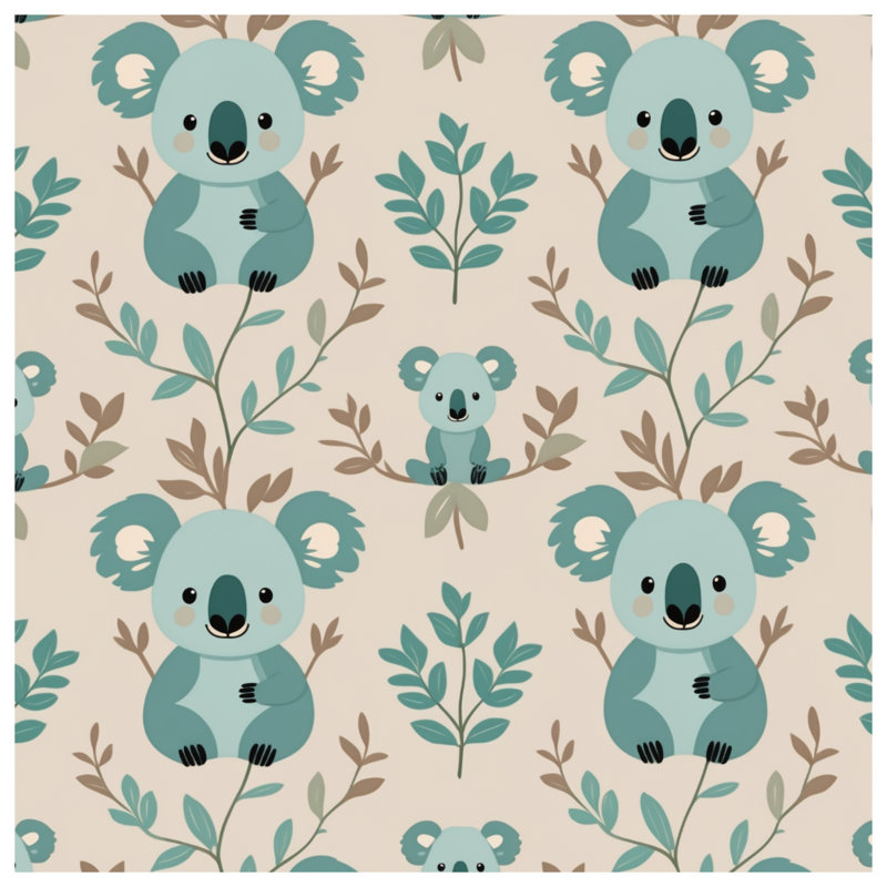 Tapisserie murale mignonne Koala, H 50 po x l 60 po avec 4 œillets
