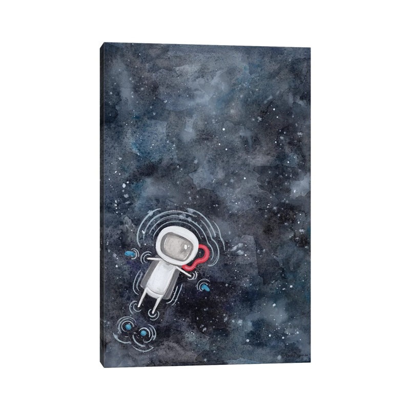 Swim In Space by Rachel Nieman - Wrapped Canvas Painting, 101.6cm H x 66.04cm W x 3.81cm D