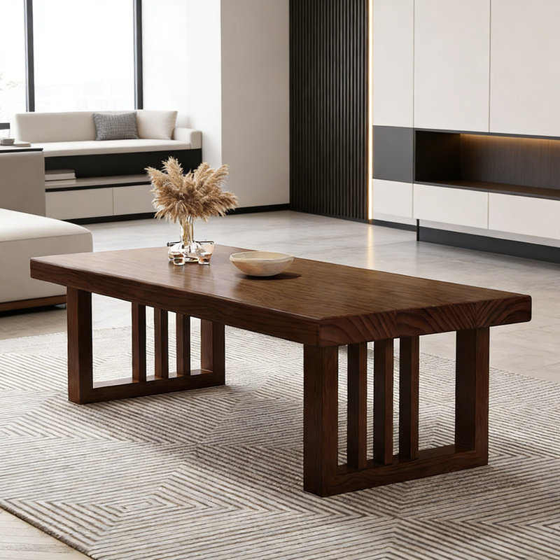 Modern Rectangular Solid Ash Wood Coffee Table