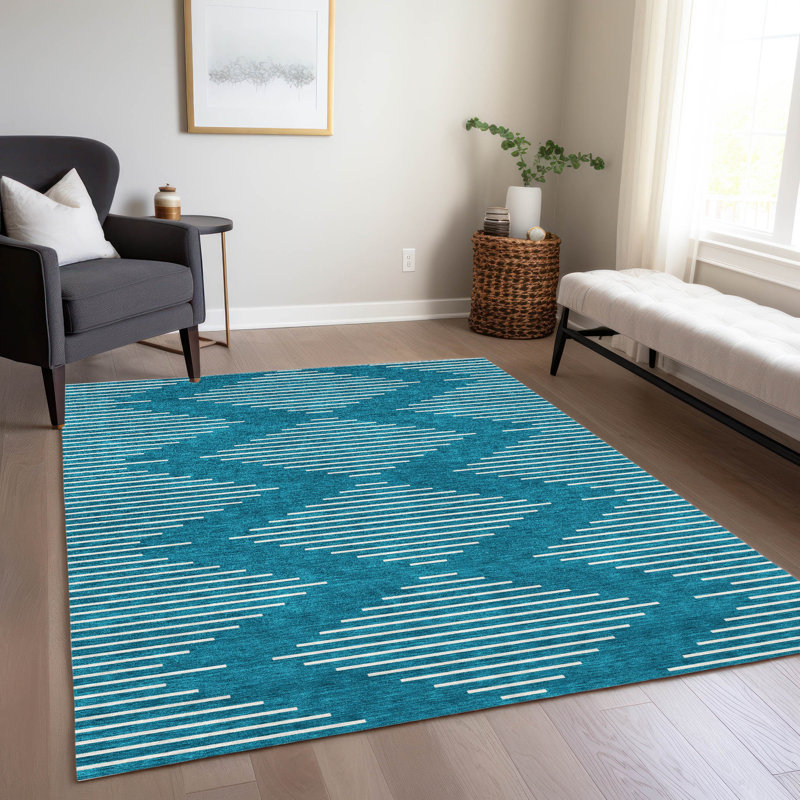 Tapis intérieur / extérieur lavable à la machine Chayden ACN1016, Rectangulaire 8 pi x 10 pi