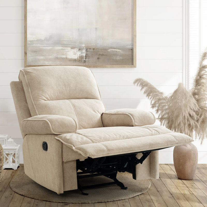 Fauteuil inclinable berçant de 36,4 po Ryse, Lin 100% polyester