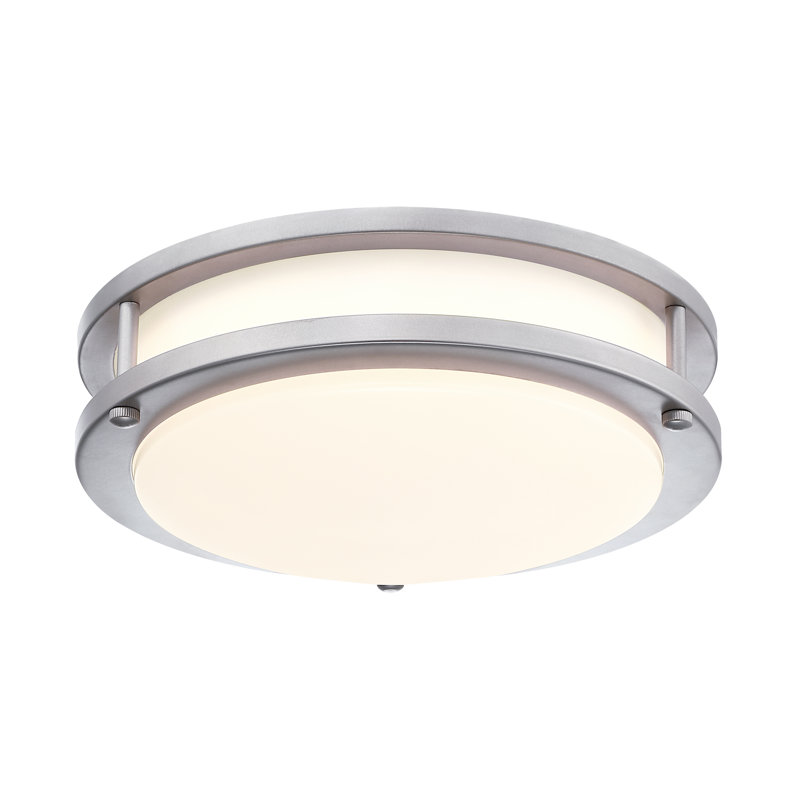 Hanz Selectable LED 2700K, 3000K,3500K, 4000K, 5000K Flush Mount Ceiling Light, 3.46" H x 10" W x 10" D, Brushed Nickel