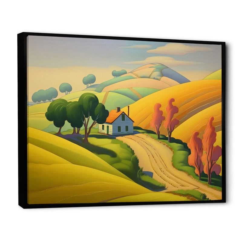 Paysage de montagne blanc Serenity, H 30 po x l 40 po x P 1,5 po, Cadre flottant noir
