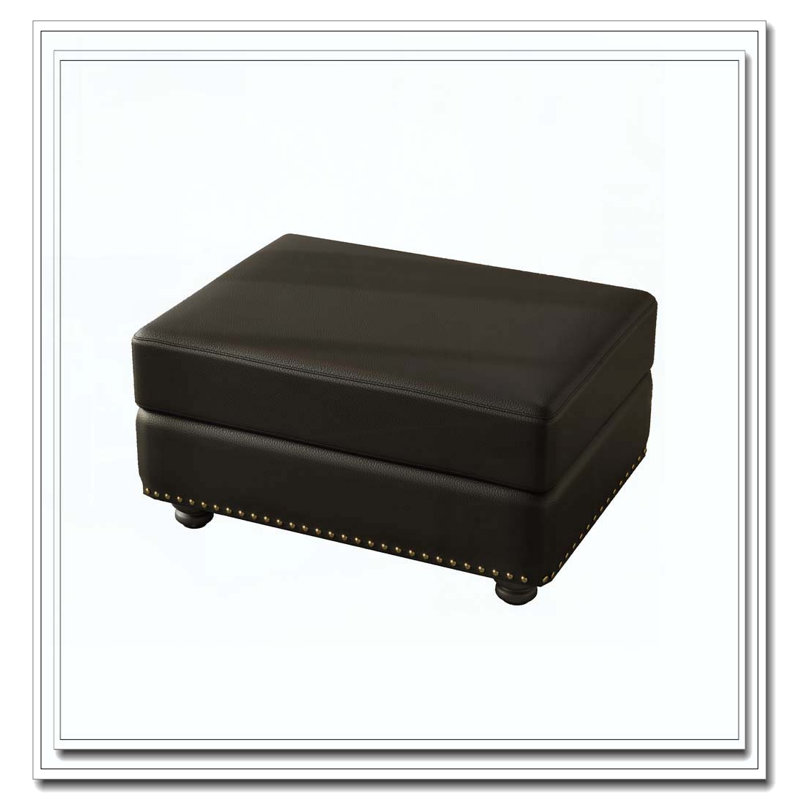 Repose-pieds en similicuir, Noir