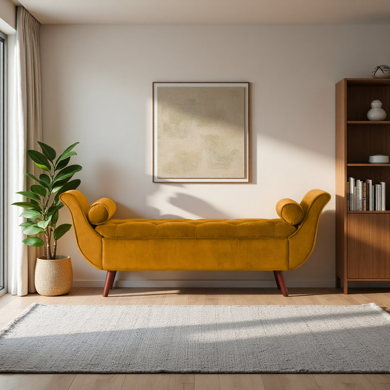 Banc de rangement Villance, Brun