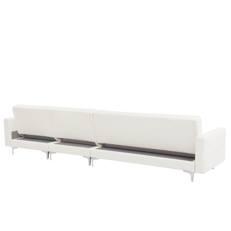 Finnegan 5 Seater Faux Leather Sofa Bed, Left