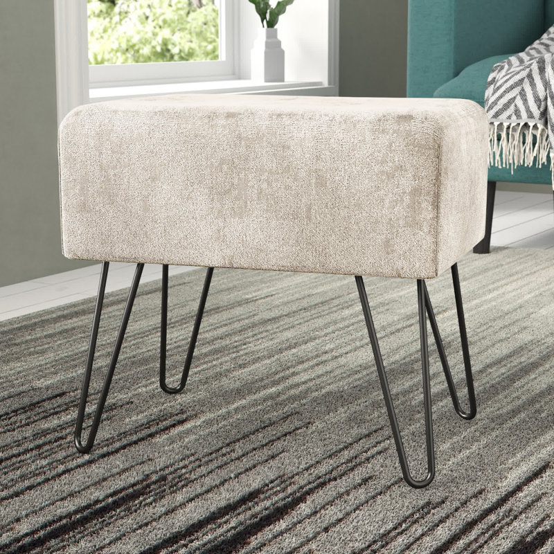 Alegre Velvet Ottoman, Gardenia Velvet