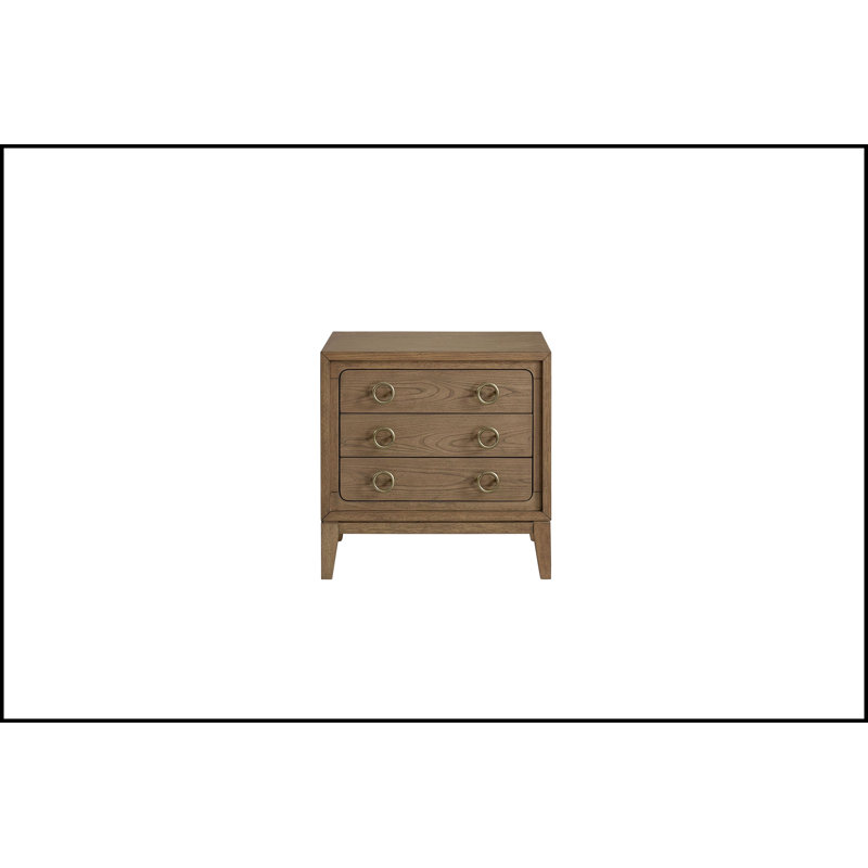 Table de chevet 3 tiroirs avec finition USB au lait