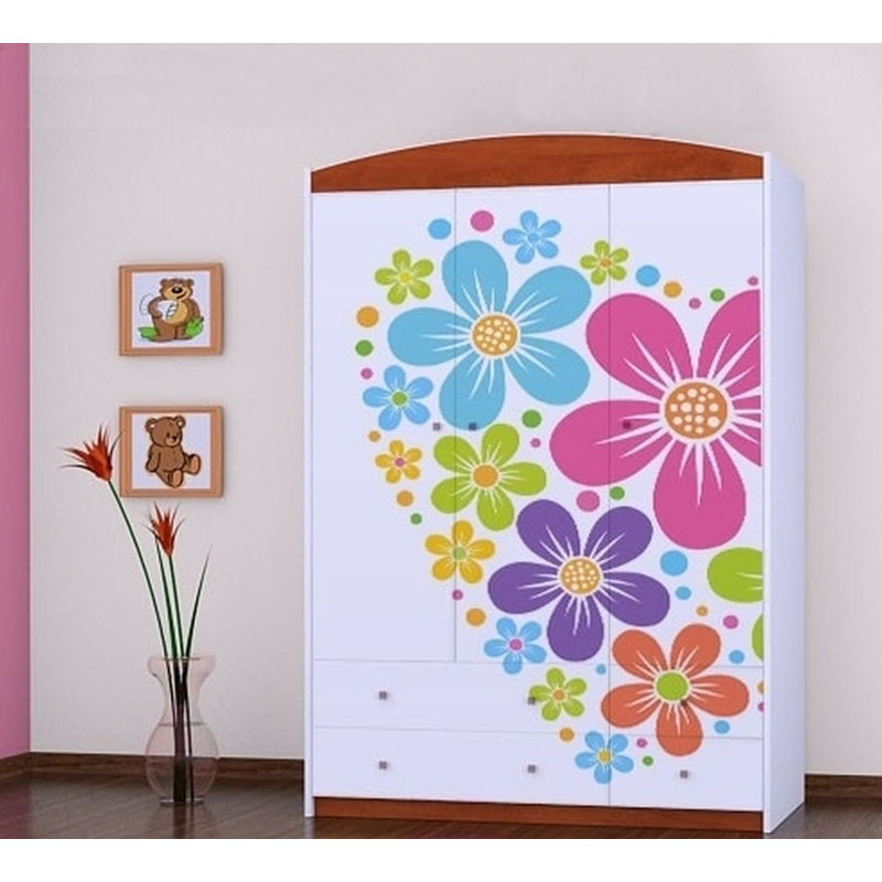 Lukas 3 Door Wardrobe, Red