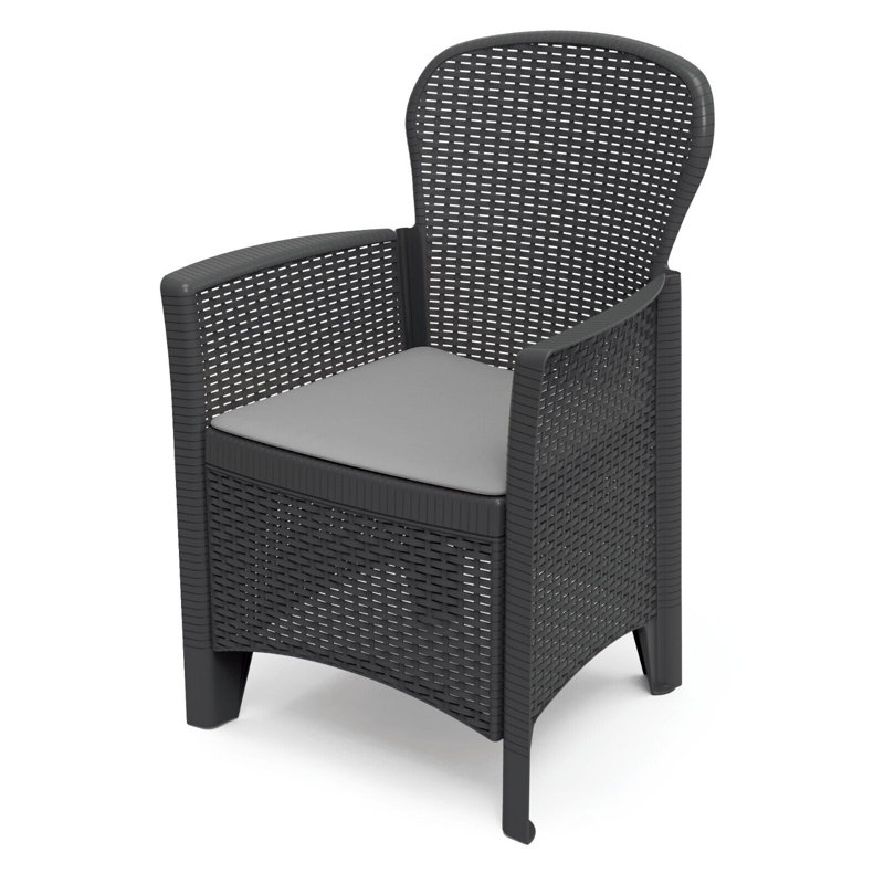 Kirrily Outdoor Patio Dining Armchair, Black