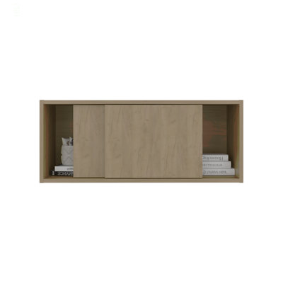 Note 32-Inch Wide Wall Storage Cabinet with Sliding Doors, Compact Wall-Mounted Storage Option for Bedroom, Office, Living Room or Garage Organization
