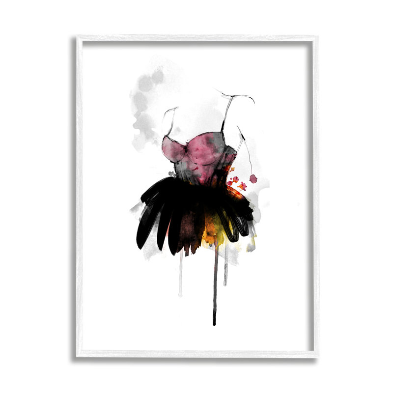 Illustration abstraite de corset de femme moderne par Lotta Larsdotter - impression, H 30 po x l 24 po