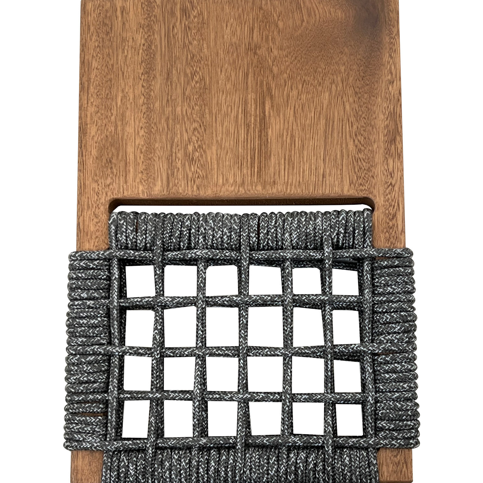 Outdoor Brayson Rocking Solid Wood Chair, Umber Brown/Gray Rope