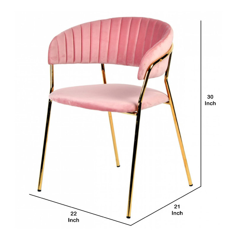 Chaise d'appoint en velours, Rose