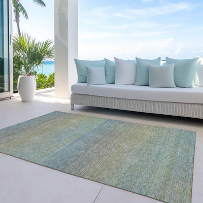 Tapis intérieur / extérieur bleu Zeyna