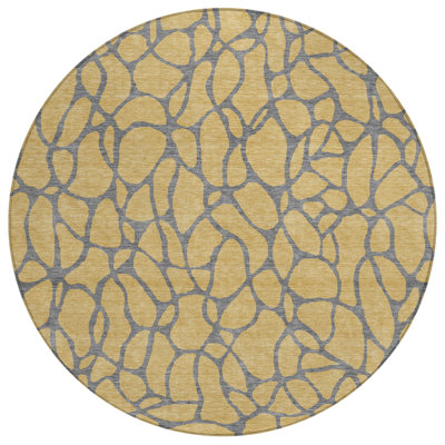 Elowira Gold Washable Indoor-Outdoor Rug - 