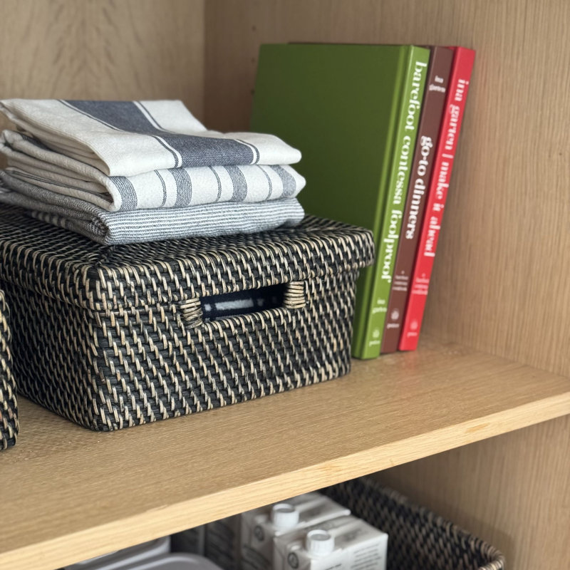 AllModern Wicker Bin, Black