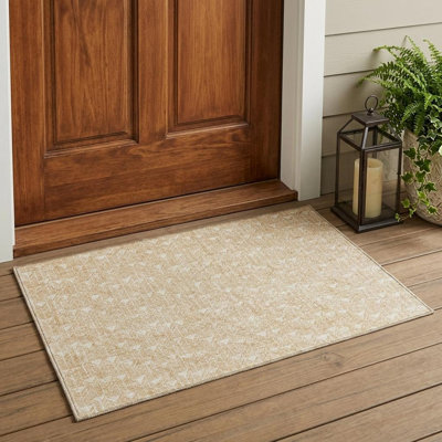Tapis extérieur lavable antidérapant 3 pi x 5 pi brun clair