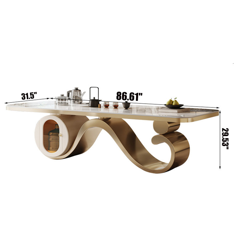 Table basse 86,61 po, H 29,53 po x l 86,61 po x P 31,5 po