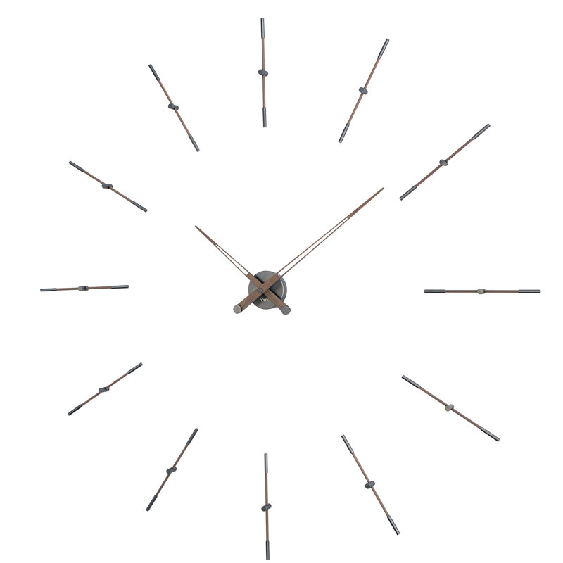 Merlin Analog Clock, Small, Graphite/Walnut