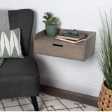 Modern Floating Wall Shelf With Pull-Out Drawer, Solid Wood Storage And Display Unit For Home Or Office