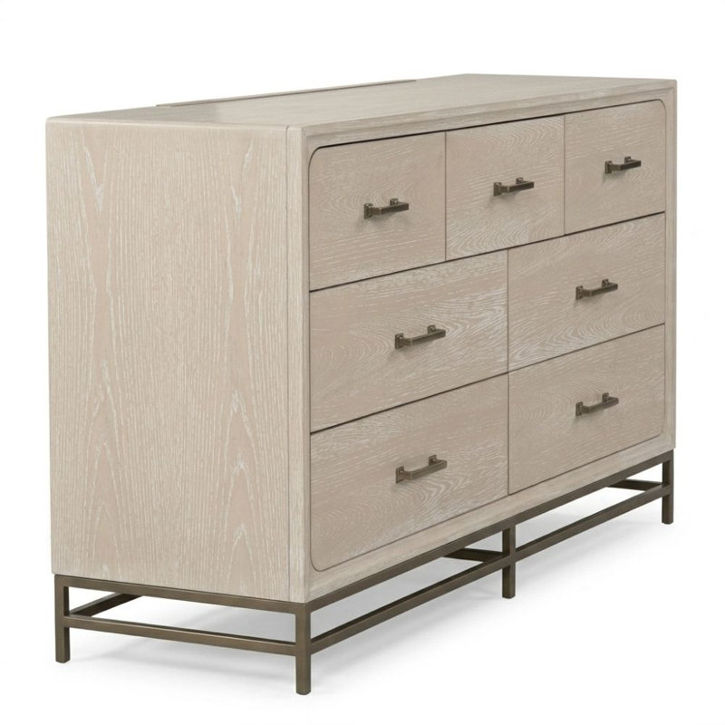 Commode à 7 tiroirs en chêne clair Pritchard