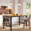 Table de bar industrielle de 160 cm (62,99 po), table de bar rectangulaire à hauteur de comptoir avec cadre en métal, table à manger pour cuisine et salon