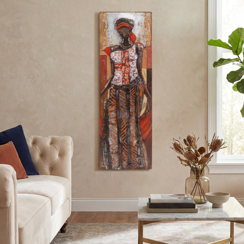 Elegance Metal Hand Painted Wall Sculpture