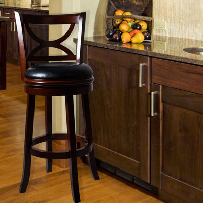 Swivel Upholstered Counter Stool with Metal Frame
