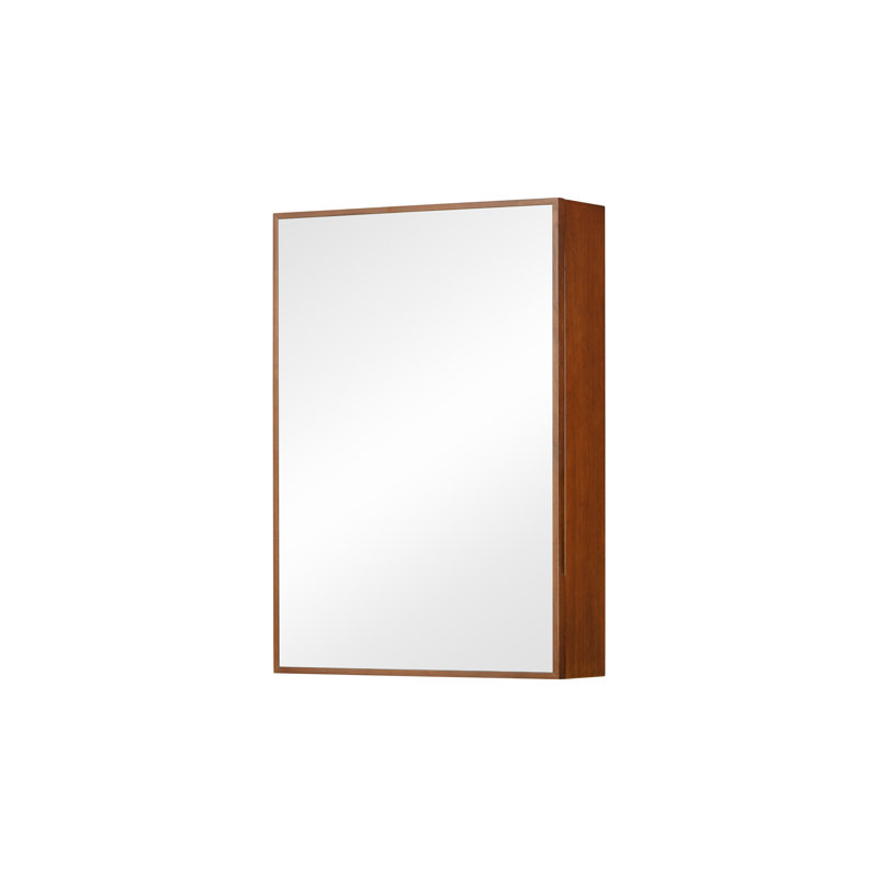 Demeterius W 27'' H Wall Mounted Required Medicine Cabinet Mirror 2, Walnut