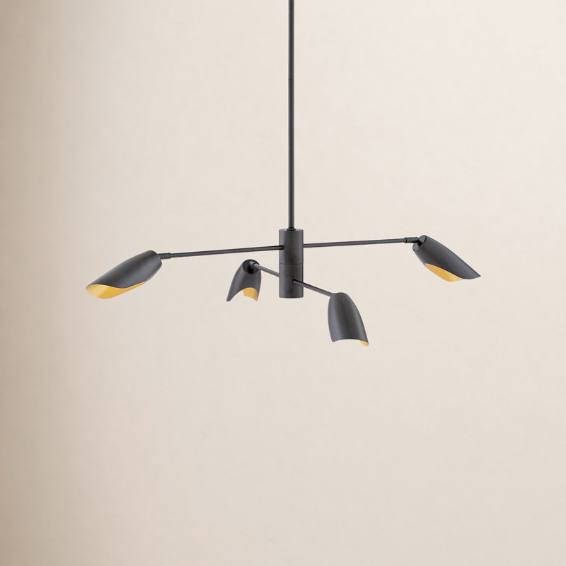 Bondy 6-Light Chandelier, Noir, H 8,75 po x l 39,25 po x P 39,25 po