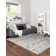 Tapis gris argenté à motif géométrique glam