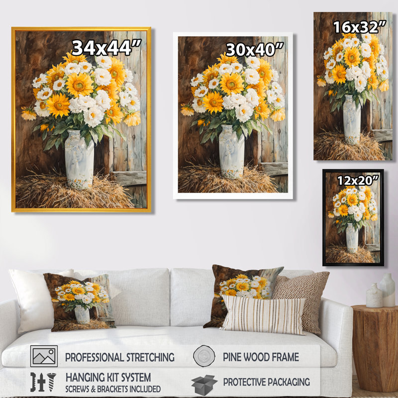 Domitri - impressions murales florales, H 44 po x l 34 po, Argent argent, Reproduction encadrée d'une seule photo