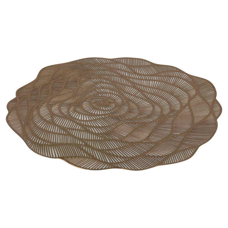 Essendon No Pattern Placemat And Coaster Set, Rose Gold