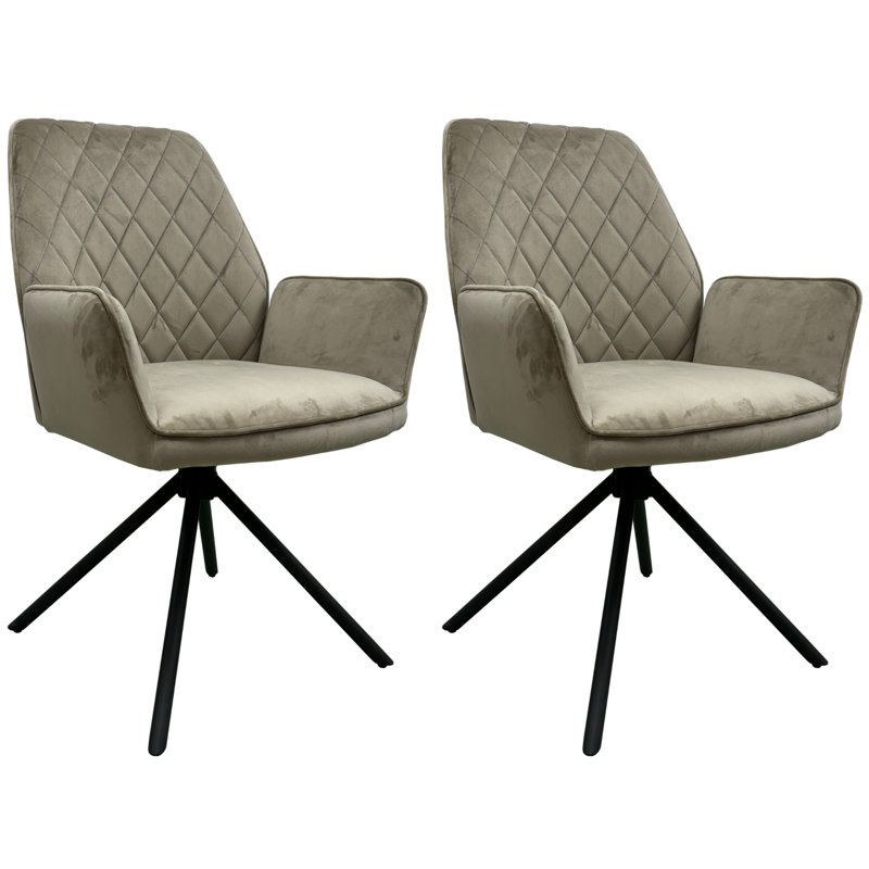 48cm H Velvet Upholstered Armchair, Mink