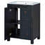 Petit ensemble de meuble-lavabo de style rétro 24 po x 18 po x 34 po avec lavabo en céramique et 2 portes à fermeture en douceur