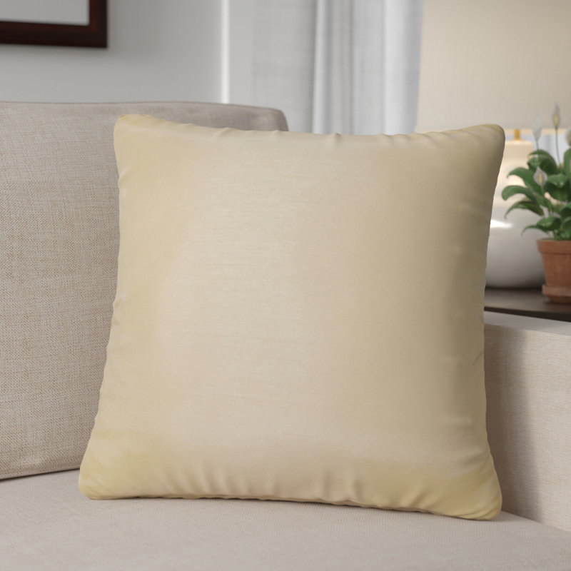 Faux Silk Throw Pillow, Peach, 18" x 18", Square