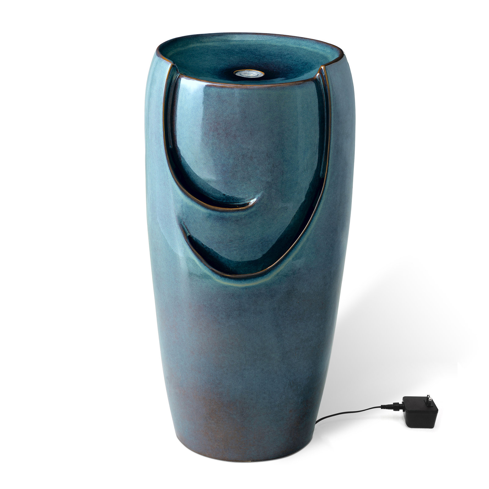 Rorer Fountain, Turquoise, 29.25" H x 14.25" W x 15.25" D