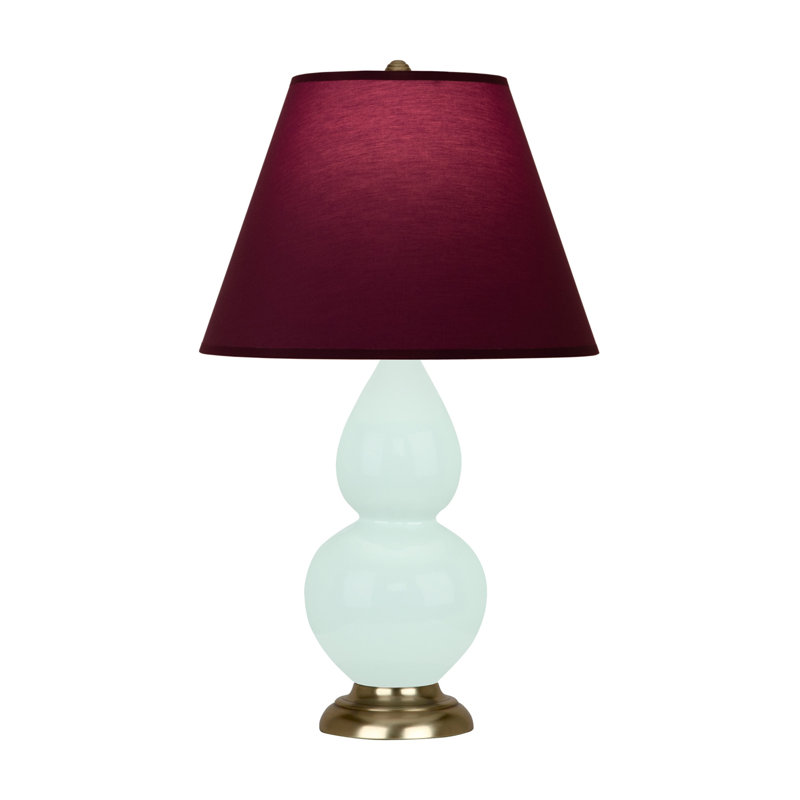 Petite lampe d'appoint à double gourde, Prune / lavande, Laiton antique, Menthe glacée