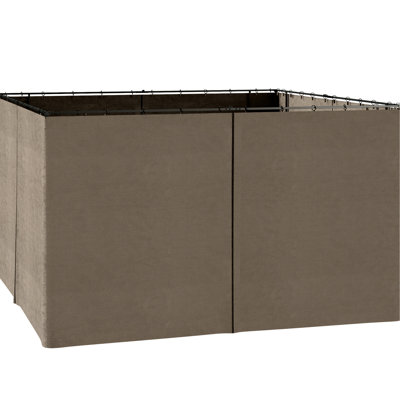 Panneau latéral de pavillon de jardin brun foncé 10 pi x 12 pi, avec panneaux, crochets, pour cloison d'intimité Pergola 12 po, brun, crochets et protection solaire