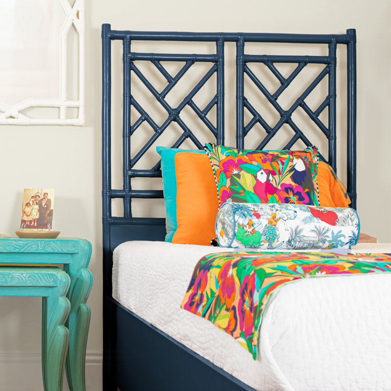 Chippendale Headboard, Twin/Extra Long Twin, Navy Blue