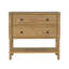 Commode décorative traditionnelle à 2 tiroirs avec finition chêne brun et glissières en métal pour un rangement élégant