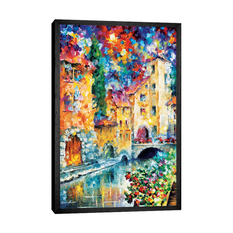 The Window To The Past by Leonid Afremov - Painting on Canvas, 101.6 cm H x 66.04 cm W, Black Framed Canvas