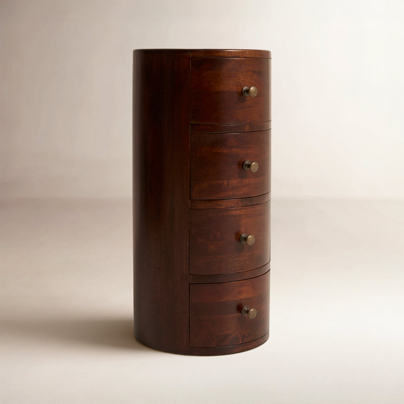 Liam Solid Wood End Table with Storage, Chocolate